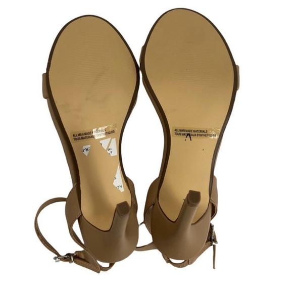 NEW Nordstrom Nude Tan Beige Ankle Strap Heels Minimalist Capsule Wardrobe 8.5 - Picture 4 of 8